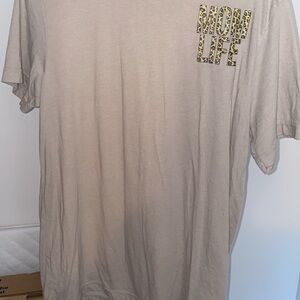 Men's Beige Graphic T-Shirt